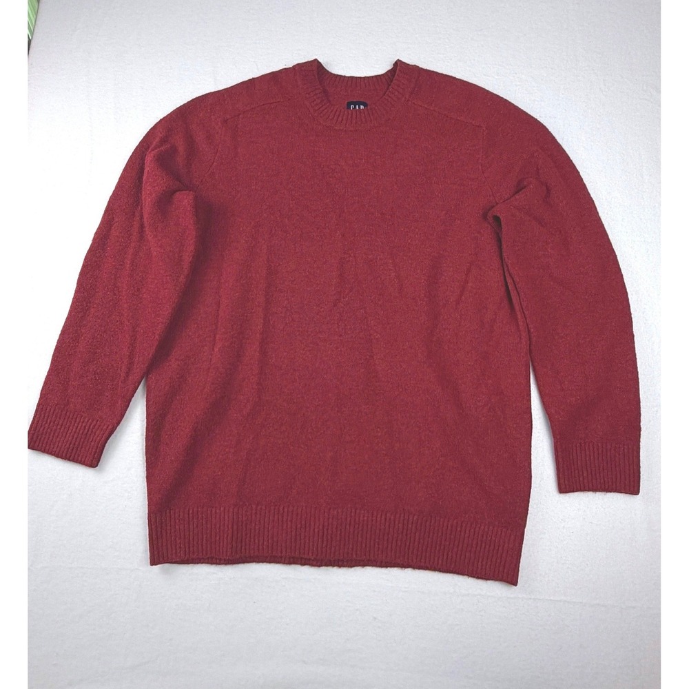 GAP Mens XL Burgundy Red Wool Blend Crewneck‎ Knit Sweater GP010635
